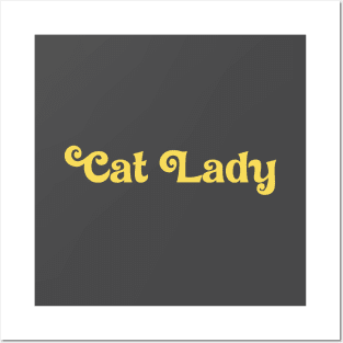 Cat Lady, mustard Posters and Art